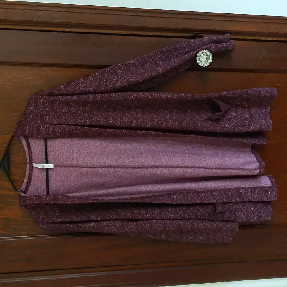 LuLaRoe Cozy Purple Mackenzie Open Front Soft Pocket Hooded Cardigans Size XL
